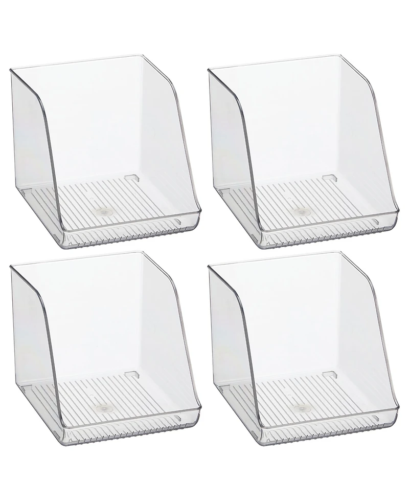 iDesign Clear Plastic Water Bottle Organizer for Fridge, 4-Pack