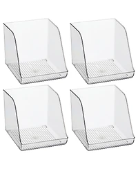 iDesign Clear Plastic Water Bottle Organizer for Fridge, 4-Pack