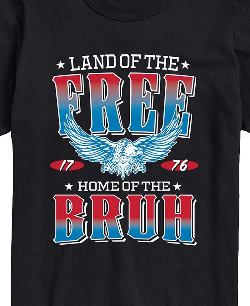 Airwaves Men's Land Of The Free Home Bruh Short-Sleeve Graphic T-Shirt