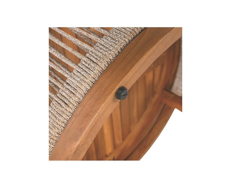 sumyeg 27.95" Acacia Wood Outdoor Coffee Table with Handwoven Rope Accent Patio Table