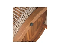 sumyeg 27.95" Acacia Wood Outdoor Coffee Table with Handwoven Rope Accent Patio Table