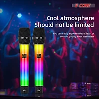 5 Core Microphone Wireless Karaoke Singing Mic Rechargeable Microfonos Inalambricos w Rgb Lights