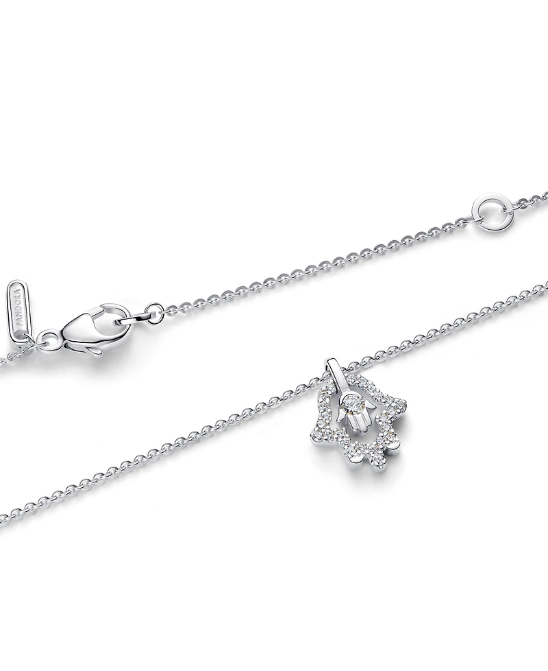 Pandora Talisman Sterling Silver Lab-Grown Diamond Hamsa Hand Pendant Necklace