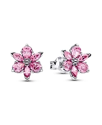 Pandora Herbarium Sparkling Pink Flower Stud Earrings