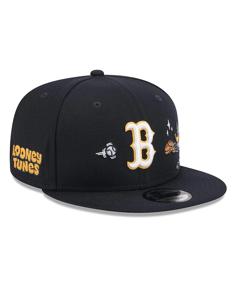 New Era Men's Navy Boston Red Sox Looney Tunes Daffy Duck 9FIFTY Snapback Hat
