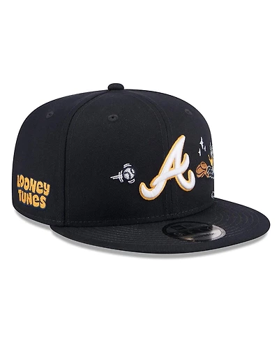 New Era Men's Navy Atlanta Braves Looney Tunes Daffy Duck 9FIFTY Snapback Hat