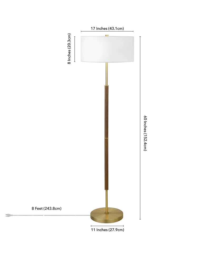 Hudson & Canal Simone 61" Metal 2-Light Floor Lamp