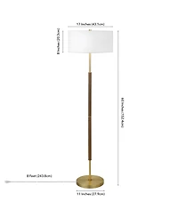 Hudson & Canal Simone 61" Metal 2-Light Floor Lamp