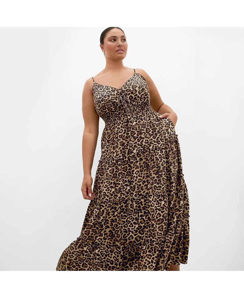 City Chic Women's Amaya Leopard Print Maxi Dress