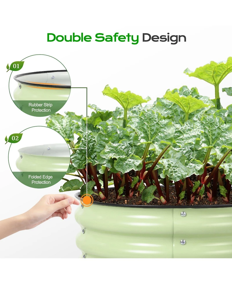 Aoodor 17" Tall 24" Metal Raised Garden Bed, Outdoor Planter Box and Raised Garden Kit for Vegetables, Flowers, and Herbs