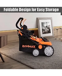 Costway 13Amp Corded Scarifier Width 15inch Electric Lawn Dethatcher w/50L Collection Bag