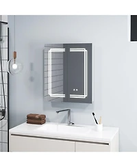 sumyeg 2-Door Bathroom Mirror Medicine Cabinet Wall Mounted with Lights