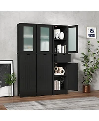 Volenca Tall Floor Storage Cabinet with 2 Doors and 1 Drawer for Bathroom