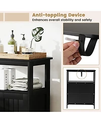 Volenca Bathroom Floor Cabinet Freestanding Storage Organizer with Open Compartment