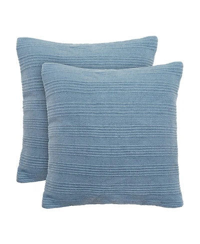 Chanasya 20x20 inch Pillow Covers with Filling, Set of 2 Solid Textured Stripe Outdoor Polyester Throw Pillow Covers 2 Pillows