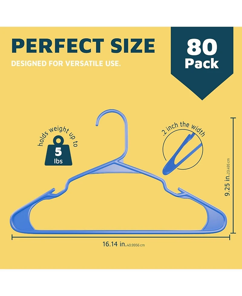 Lifemaster heavy-duty plastic hangers with non-slip grooves, space-saving design
