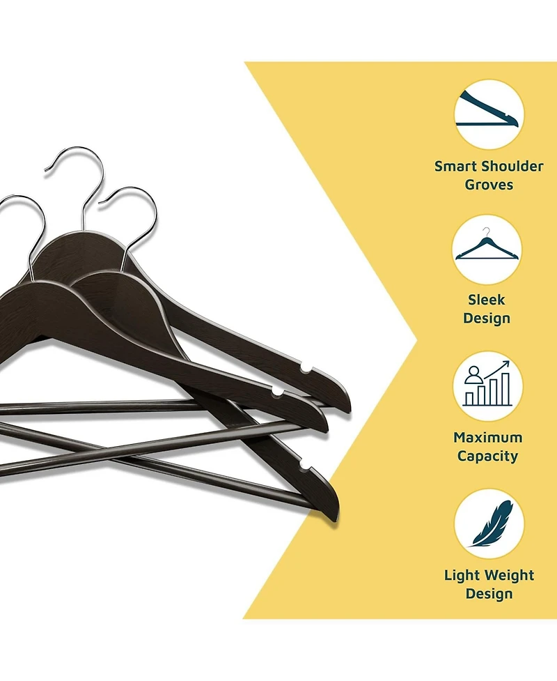 Lifemaster 50-Piece Wooden Hanger Set