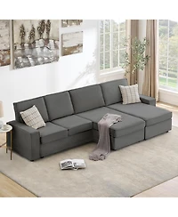 gaomon Oversized Modular Sectional Sofa with Triple Chaise, Convertible Deep Seat Sleeper Couch with Wide Armrests and Plush Backrest