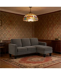 Clihome L-Shaped Conversation Sofa Corduroy Sectional Couch Sofa