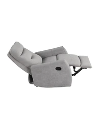 Clihome Durable Microsuede Velvet Manual Recliner with Rocker Function, Double Stitched Seam Accent Chair with Side Handle Release