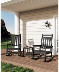 Xo 1 Pc All Weather Resistant Outdoor Hdpe Porch Rocking Chair for Balcony Backyard Porch