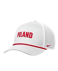 Nike Men's White Poland National Team Rise Rope Trucker A-Frame Adjustable Hat
