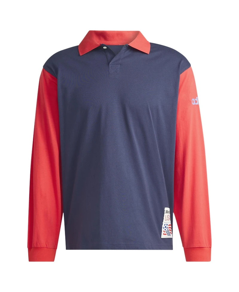 Adidas Men's Navy/Red Usmnt 1994 World Cup Long Sleeve Polo Shirt