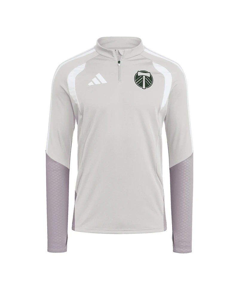 Adidas Men's Silver Portland Timbers 2026 Tiro Competition Quarter-Zip Training Sweatshirt