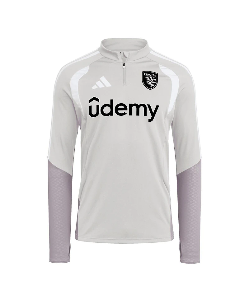 Adidas Men's Silver San Jose Earthquakes 2026 Tiro Competition Quarter-Zip Training Sweatshirt