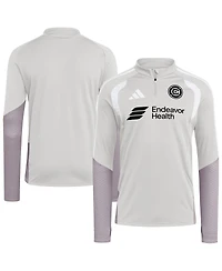 Adidas Men's Silver Chicago Fire 2026 Tiro Competition Quarter-Zip Training Sweatshirt