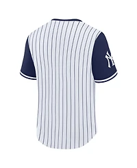 Fanatics Men's White/Navy New York Yankees Pinstripe Walk Off T-Shirt