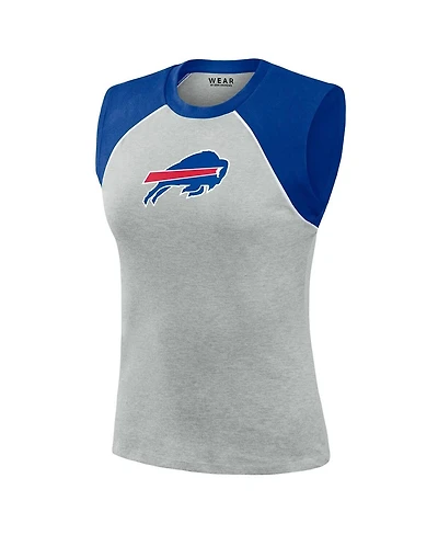 Wear by Erin Andrews Women's Gray Buffalo Bills Cropped Raglan Tank Top