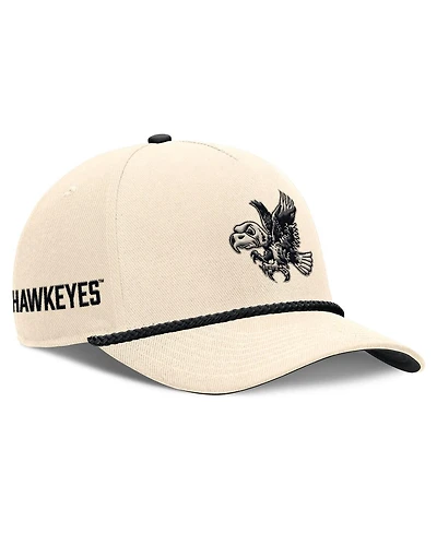 Nike Men's and Women's Natural Iowa Hawkeyes Legacy Vintage Rope Rise Adjustable Hat