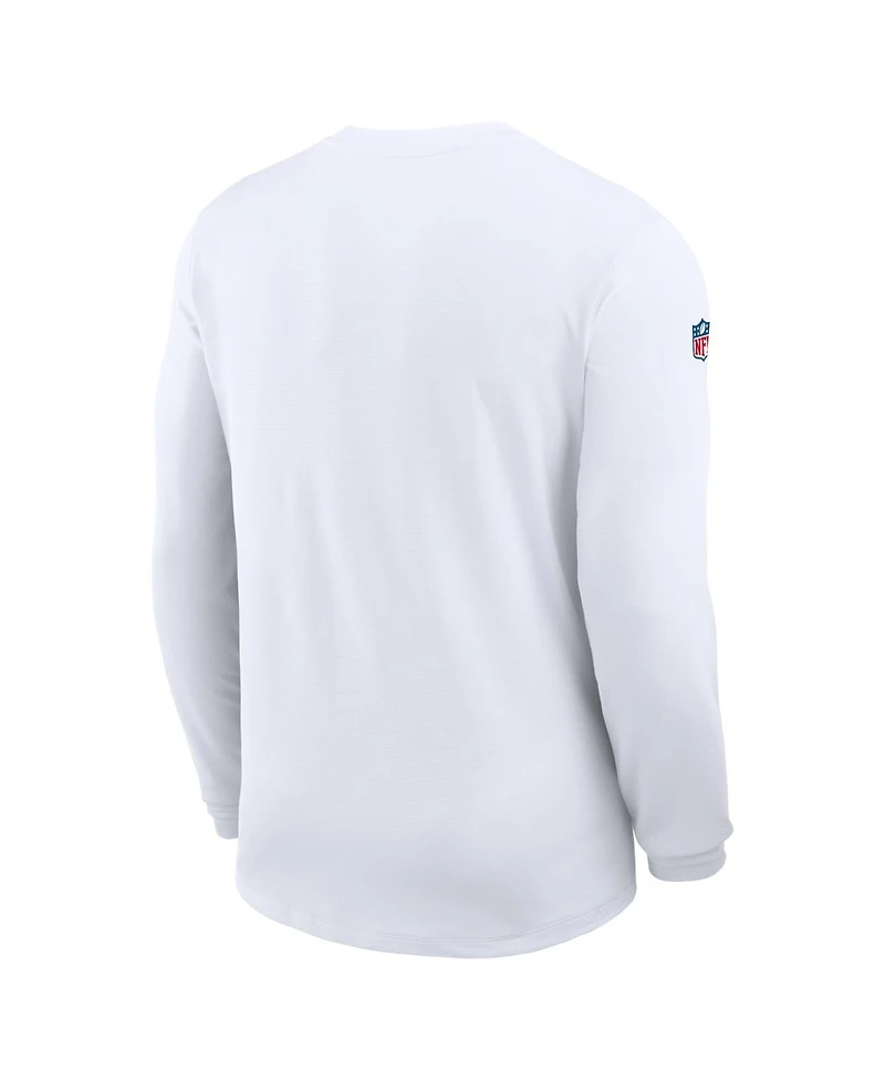 Nike Men's White Dallas Cowboys Sideline Coaches Uv Dri-fit Long Sleeve T-Shirt