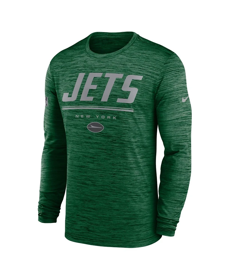 Nike Men's Green New York Jets Sideline Offensive Transition Velocity Dri-fit Long Sleeve T-Shirt