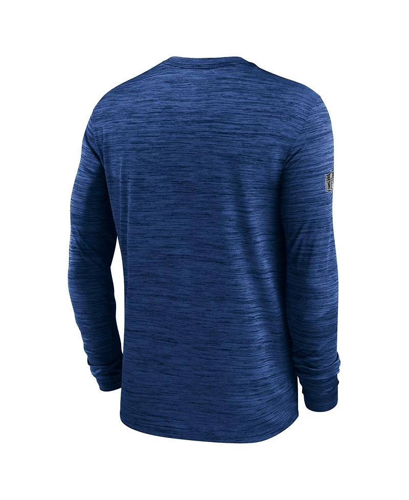 Nike Men's Royal New York Giants Sideline Offensive Transition Velocity Dri-fit Long Sleeve T-Shirt