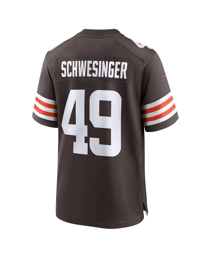 Nike Men's Carson Schwesinger Brown Cleveland Browns 2025 Nfl Draft Game Jersey