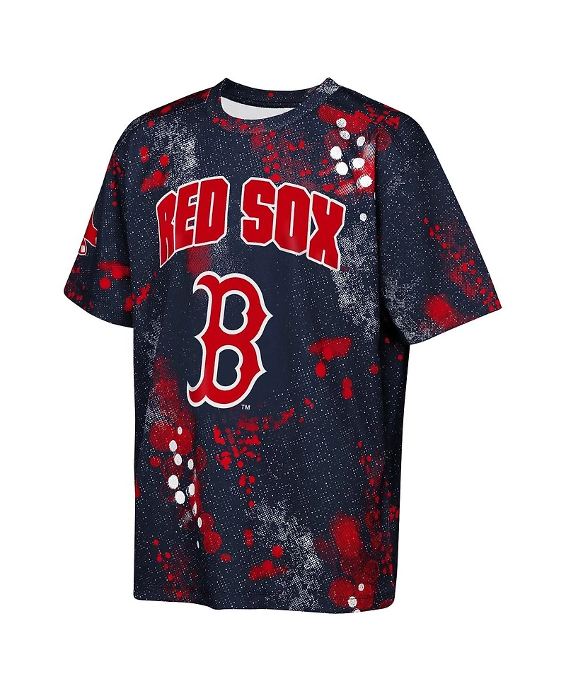 Outerstuff Big Boys and Girls Navy Boston Red Sox Y2 Tech Stadium Lights T-Shirt
