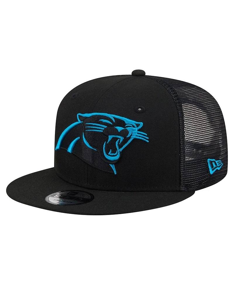 New Era Men's Black Carolina Panthers Core Team 9FIFTY Trucker Snapback Hat