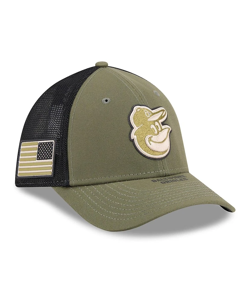 New Era Men's Olive Baltimore Orioles 2026 Armed Forces Day 39THIRTY M-Crown Flex Hat