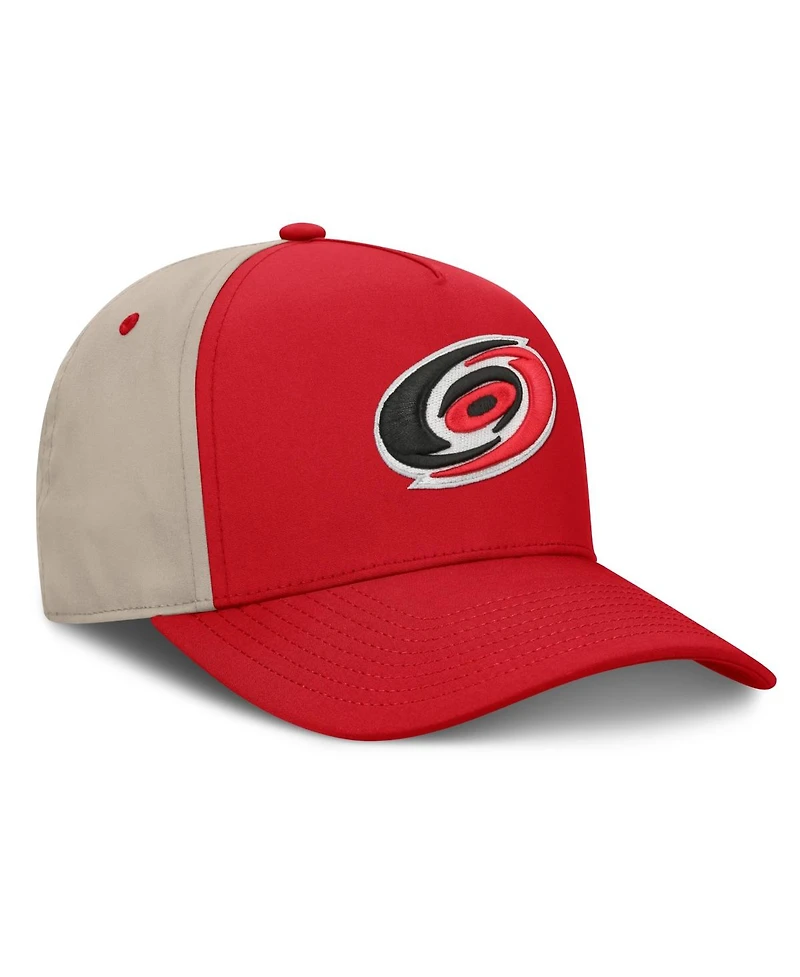 Fanatics Men's Red/Tan Carolina Hurricanes 2026 Stanley Cup Playoffs Locker Room Adjustable Hat