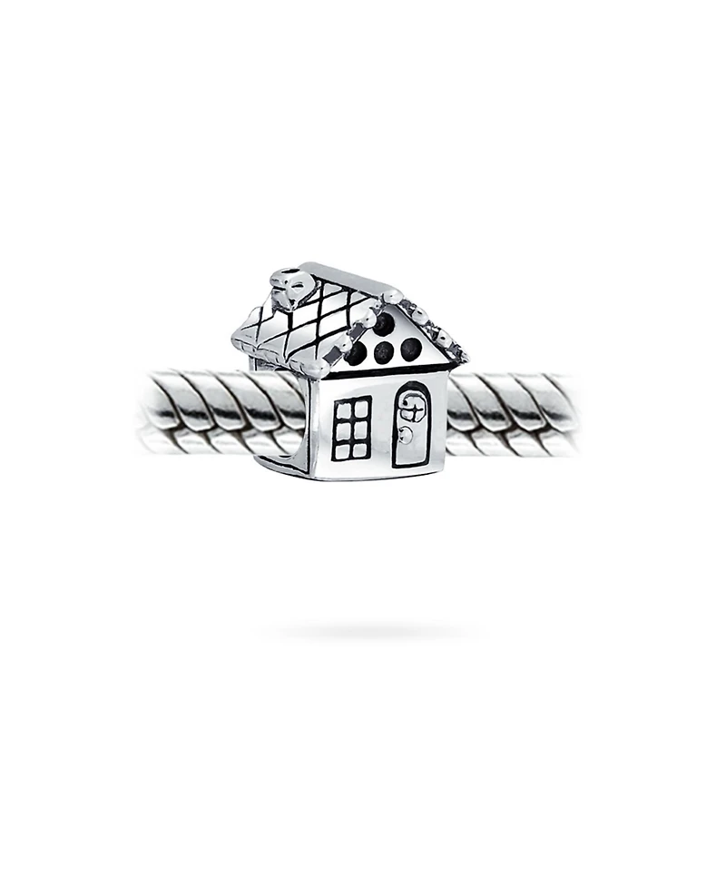 Bling Jewelry New Homeowner House Charm Bead Oxidized .925 Sterling Silver Fits European Bracelet