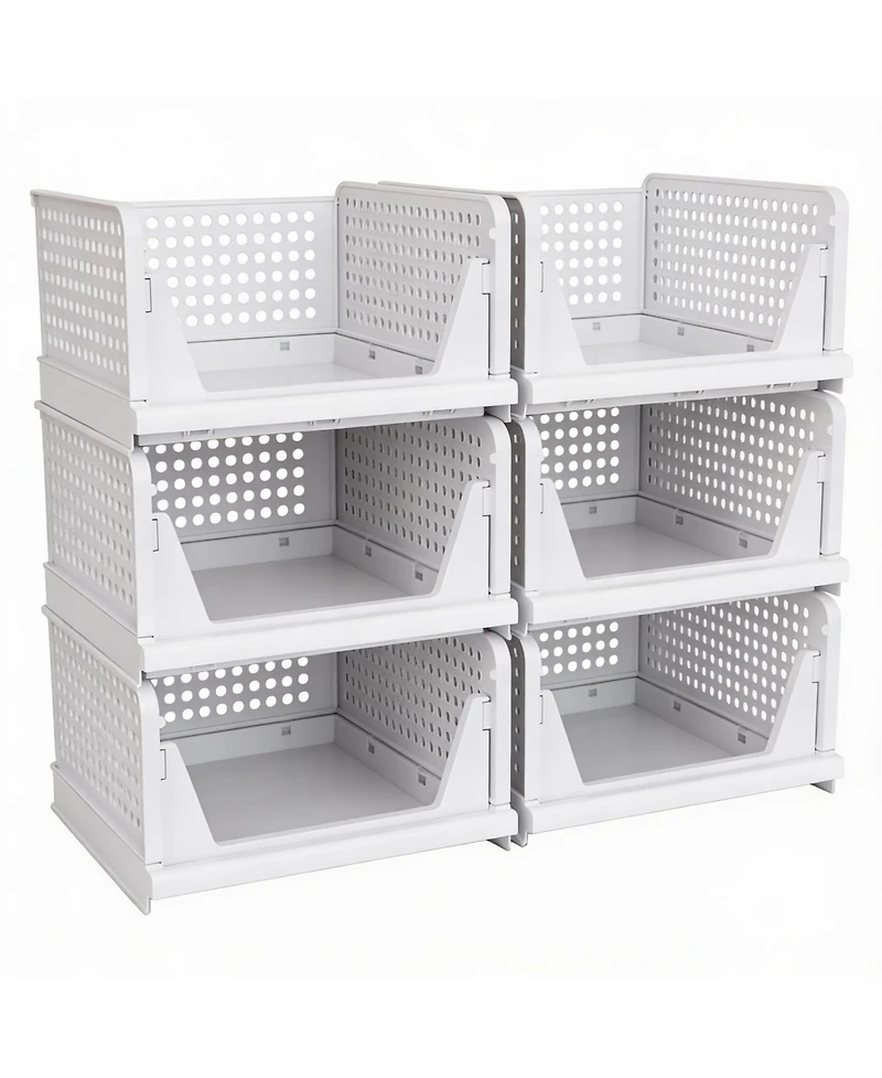 Yigii 5-Pack Stackable Storage Bins for Home Organization