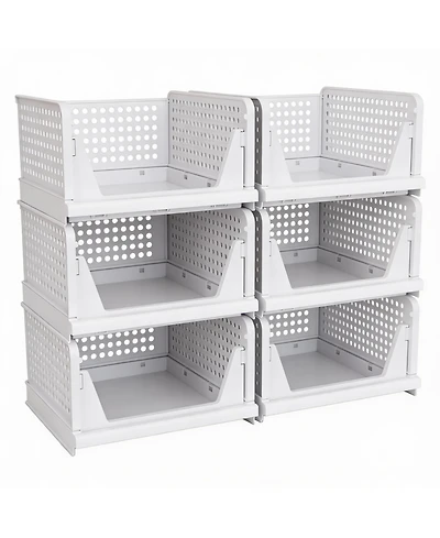 Yigii 5-Pack Stackable Storage Bins for Home Organization