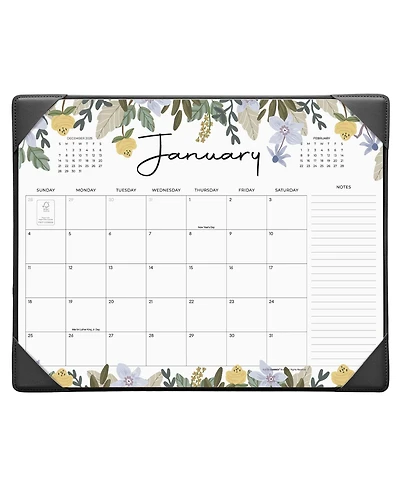 Gnuadz Desk Calendar 2026 Desktop Mat Floral Blotter 18 Months