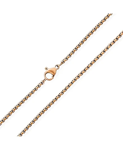 Bling Jewelry Thin Strong Simple Basic 2MM Stainless Steel Basic Venetian Box Link Chain Necklace
