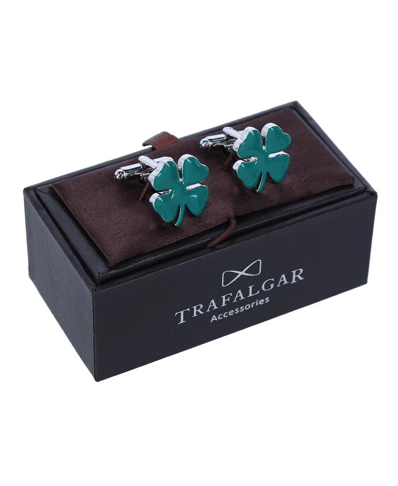 Trafalgar Shay Shamrock Novelty Cufflinks and Lapel Pin Set
