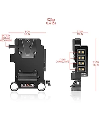Shape Multi D-Tap V-Mount Battery Plate with 15mm Lws Rod Mount