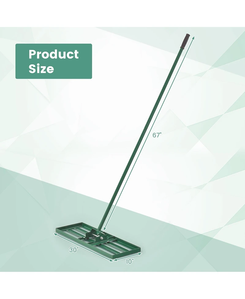 Costway Lawn Leveling Rake Heavy Duty Level Lawn Tool for Garden Backyard/Lawn