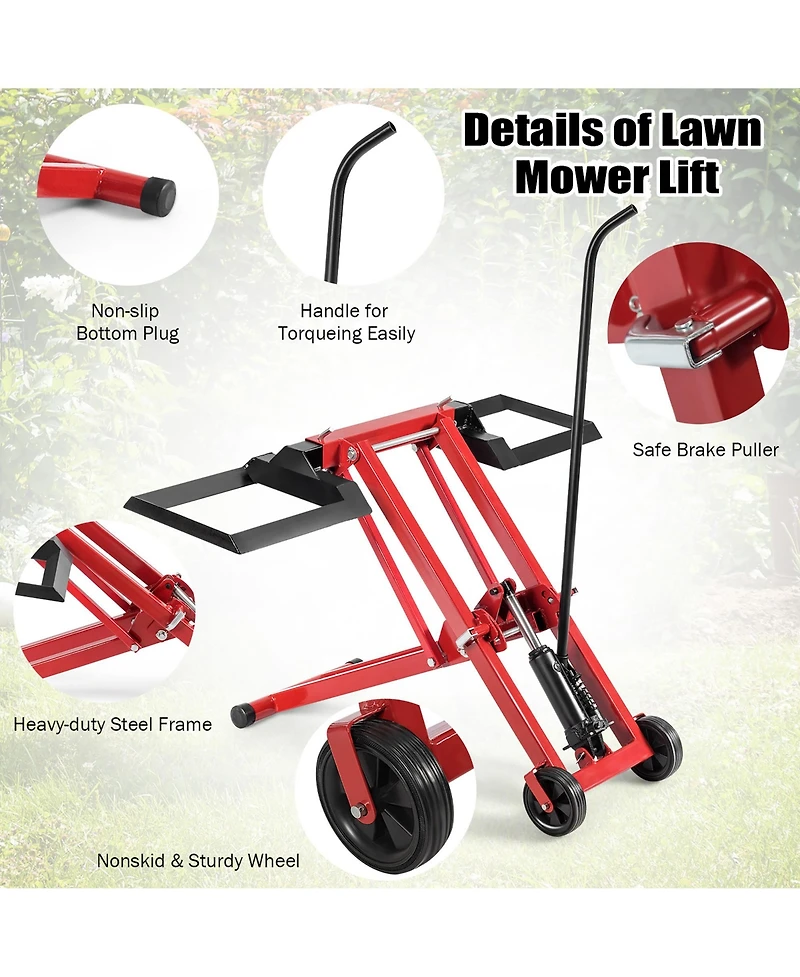Costway Lawn Mower Lift Jack for Tractors and Zero Turn Riding Lawn Mowers 500lb Capacity